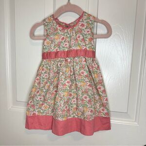 Y2K Osh Kosh Pink Orange Green Floral Fit & Flare Dress Sz 12 Months Boho Girly
